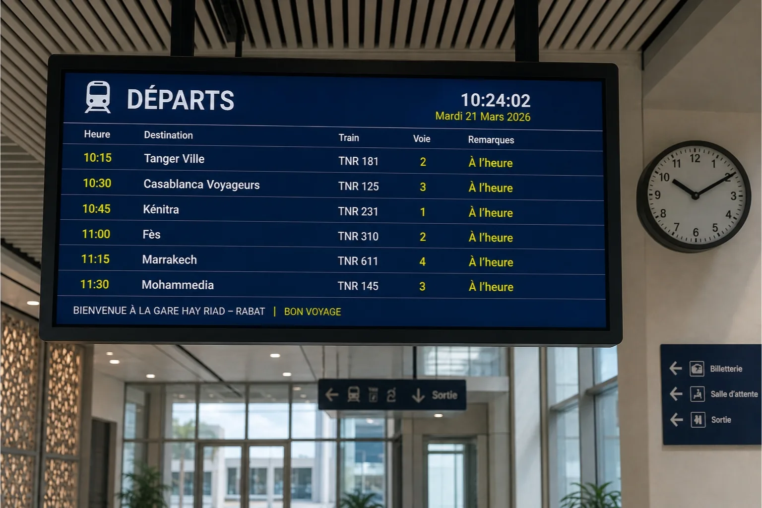 Écran d'affichage voyageurs synchronisé avec le serveur Temps BODET - CBO GROUPE