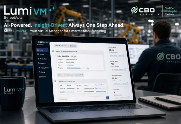 LumiVM sedApta – Le Manager Virtuel IA pour l'Industrie | CBO Afrique Maroc
